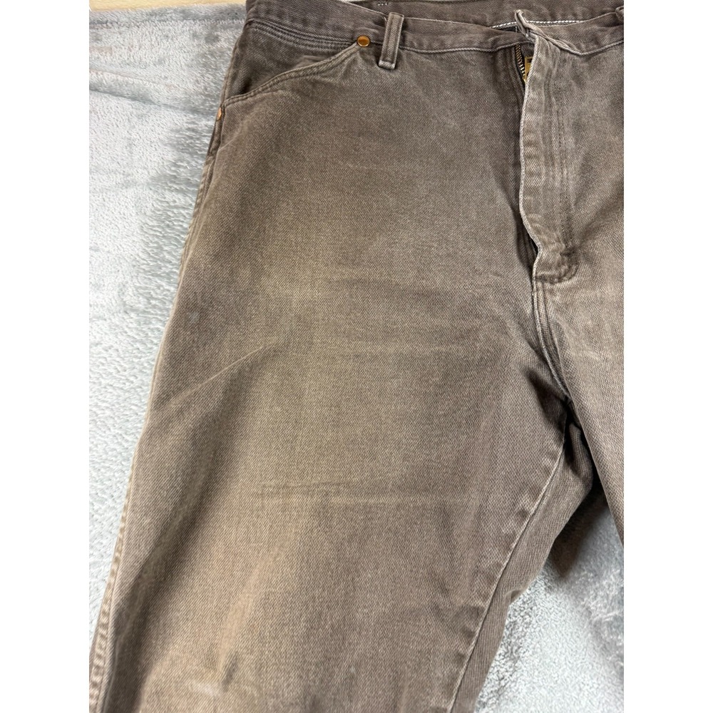 Wrangler 13MWZJL Jeans Mens 38x36 Brown Cowboy Cut Made Mexico - Picture 6 of 15